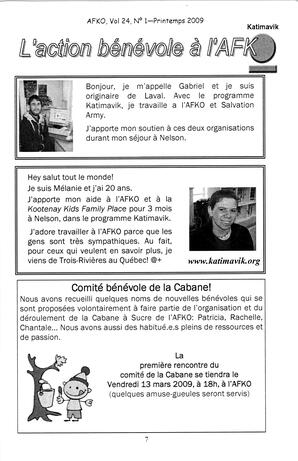   LA VOIX DES KOOTENAYS, 2009   , page 7