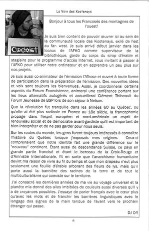   LA VOIX DES KOOTENAYS, 2009   , page 6