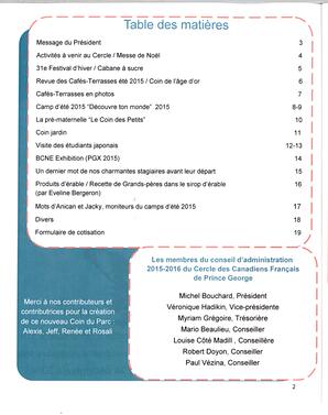   LE COIN DU PARC, 2015-2016   , page 2
