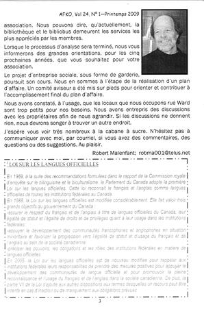   LA VOIX DES KOOTENAYS, 2009   , page 3