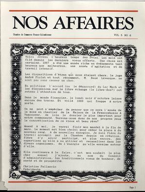   NOS AFFAIRES, 1988   , page 1