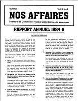 NOS AFFAIRES, 1984-1985