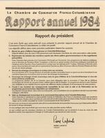 LA CHAMBRE DE COMMERCE, 1984