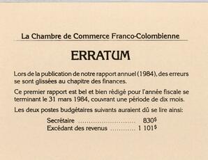   LA CHAMBRE DE COMMERCE, 1984   , page 5