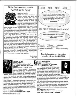   LE PETIT JOURNAL FRANCOPHONE, 2003   , page 2