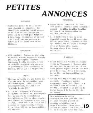   LA GRENOUILLÈRE EN BALLADE, 1987   , page 19