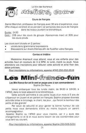   LA VOIX DES KOOTENAYS, 2009   , page 20