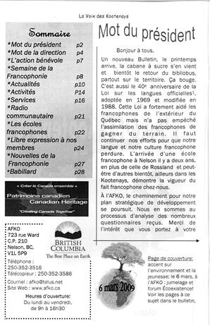   LA VOIX DES KOOTENAYS, 2009   , page 2