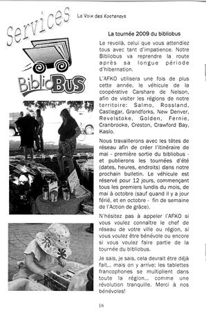  LA VOIX DES KOOTENAYS, 2009   , page 16