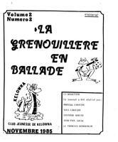 LA GRENOUILLÈRE EN BALLADE, 1985