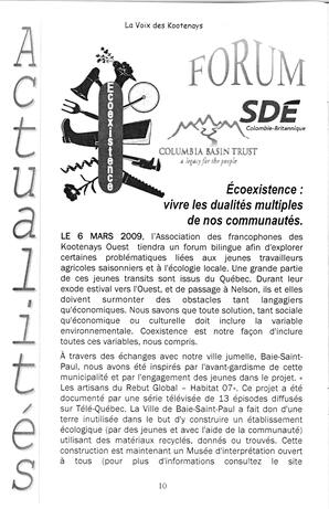   LA VOIX DES KOOTENAYS, 2009   , page 10