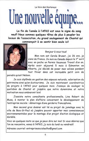   LA VOIX DES KOOTENAYS, 2008   , page 6