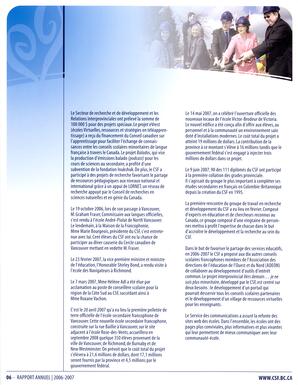   RAPPORT ANNUEL - CSFCB, 2006-2007   , page 6