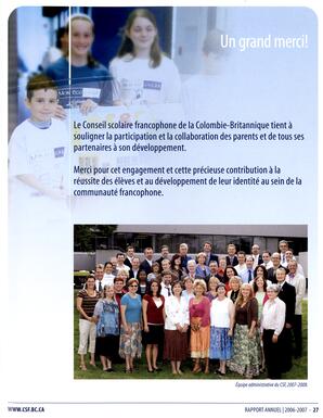   RAPPORT ANNUEL - CSFCB, 2006-2007   , page 27
