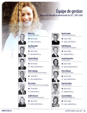   RAPPORT ANNUEL - CSFCB, 2006-2007   , page 23