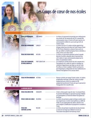   RAPPORT ANNUEL - CSFCB, 2006-2007   , page 20