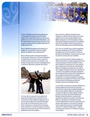   RAPPORT ANNUEL - CSFCB, 2006-2007   , page 19