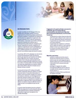   RAPPORT ANNUEL - CSFCB, 2006-2007   , page 16