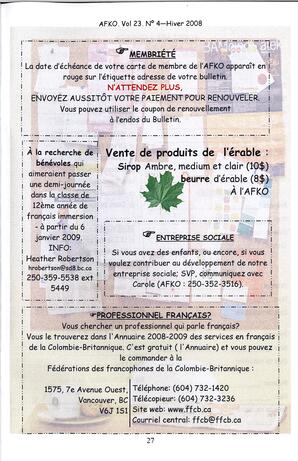   LA VOIX DES KOOTENAYS, 2008   , page 27