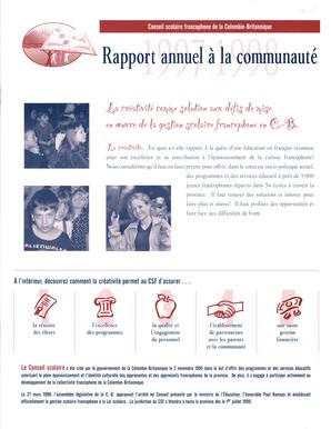   RAPPORT ANNUEL - CSFCB, 1997-1998   , page 1