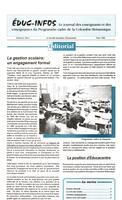 EDUC-INFOS, Le journal des enseignants et enseignantes du Programme cadre de la Colombie-Britannique