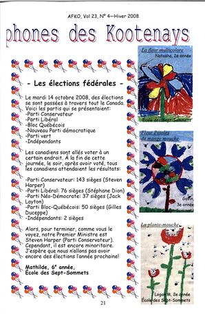   LA VOIX DES KOOTENAYS, 2008   , page 21