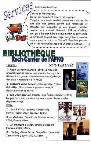   LA VOIX DES KOOTENAYS, 2008   , page 16