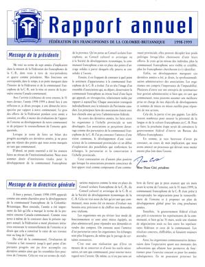   RAPPORT ANNUEL - FFCB, 1998-1999   , page 1