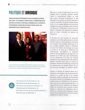   RAPPORT ANNUEL - FFCB, 2018-2019   , page 8