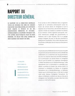   RAPPORT ANNUEL - FFCB, 2018-2019   , page 6