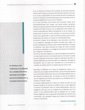   RAPPORT ANNUEL - FFCB, 2018-2019   , page 5