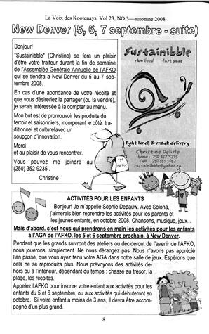   LA VOIX DES KOOTENAYS, 2008   , page 8