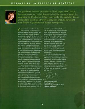   RAPPORT ANNUEL - FFCB, 2012-2013   , page 4
