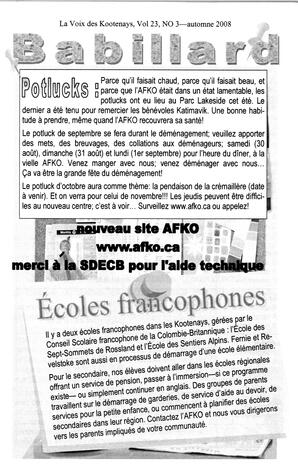   LA VOIX DES KOOTENAYS, 2008   , page 22