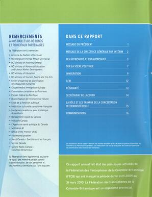   RAPPORT ANNUEL - FFCB, 2009-2010   , page 2