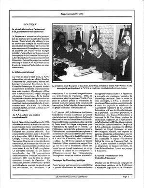   RAPPORT ANNUEL - FFCB, 1991-1992   , page 5