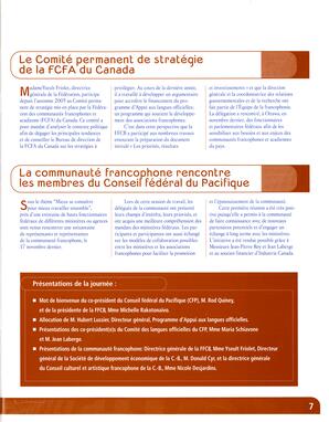   RAPPORT ANNUEL - FFCB, 2006-2007   , page 7