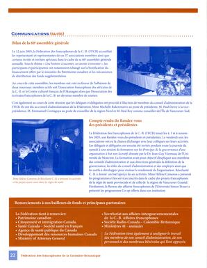   RAPPORT ANNUEL - FFCB, 2005-2006   , page 22