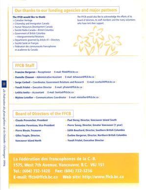   RAPPORT ANNUEL - FFCB, 2004   , page 20
