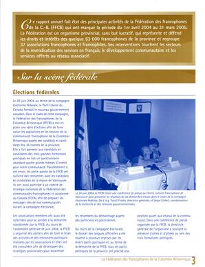   RAPPORT ANNUEL - FFCB, 2004-2005   , page 3