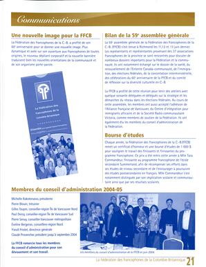   RAPPORT ANNUEL - FFCB, 2004-2005   , page 21