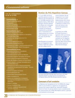   RAPPORT ANNUEL - FFCB, 2004-2005   , page 20
