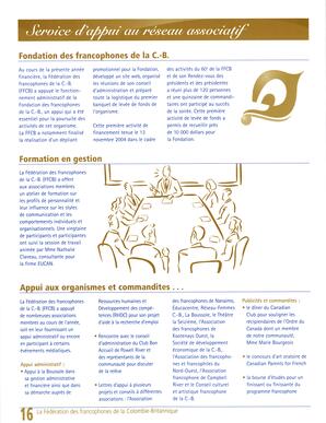   RAPPORT ANNUEL - FFCB, 2004-2005   , page 16