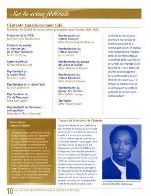   RAPPORT ANNUEL - FFCB, 2004-2005   , page 10