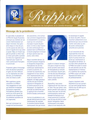   RAPPORT ANNUEL - FFCB, 2004-2005   , page 1