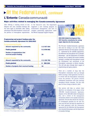   RAPPORT ANNUEL - FFCB, 2002-2003   , page 8
