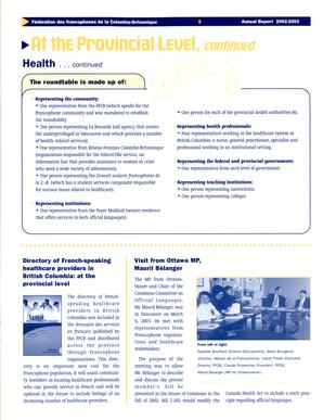   RAPPORT ANNUEL - FFCB, 2002-2003   , page 5