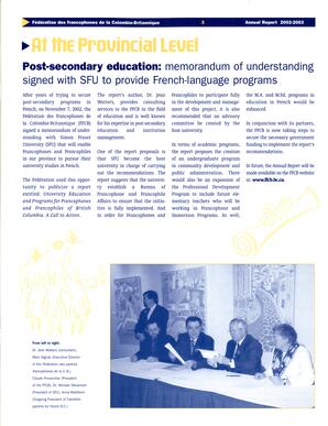   RAPPORT ANNUEL - FFCB, 2002-2003   , page 3
