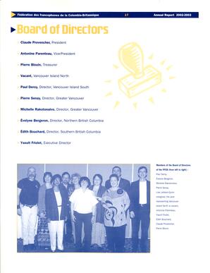   RAPPORT ANNUEL - FFCB, 2002-2003   , page 17