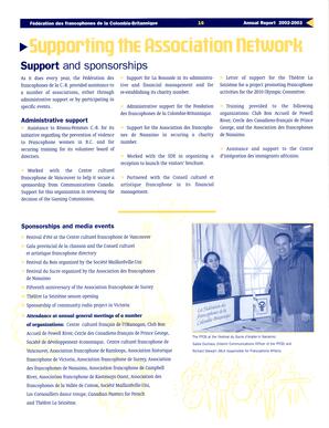   RAPPORT ANNUEL - FFCB, 2002-2003   , page 16